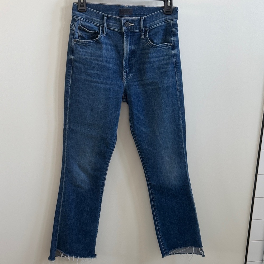 Mother Classic High-Rise Cropped Blue Women's Jeans